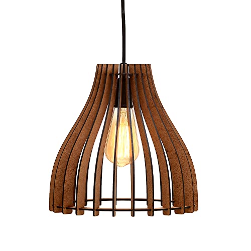 Trio pendente catedral mdf madeira marrom luminária ana maria iluminação teto interior sala decoraçã