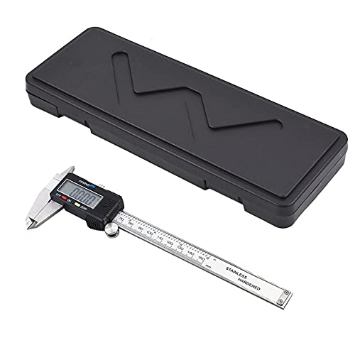 ALL-CARB Digital Vernier Caliper 0-6 In Stainless Steel Electronic Caliper Fractions/Inch/Millimeter Conversion Measuring Tool with LCD Screen for Length Width Depth Inner Diameter Outer Diameter