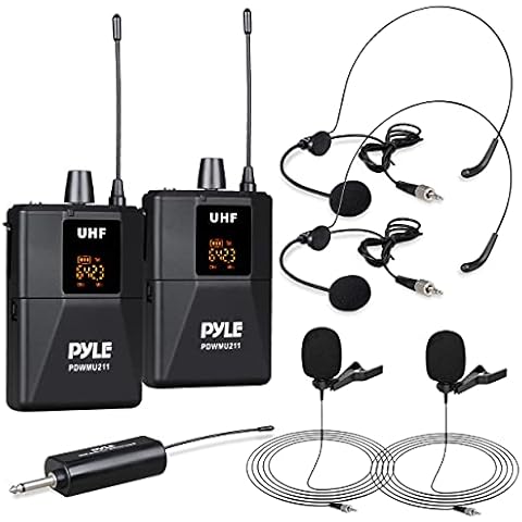 Pyle Dual UHF Microphone System - Portable Wireless Mic Kit Cover