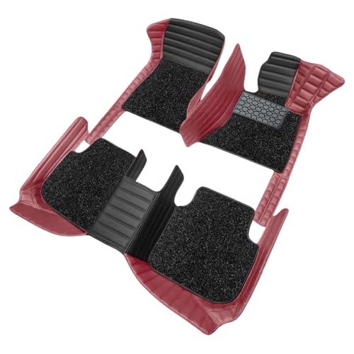 Image of Antiskid Combination 9D Car Mat Full Set for Mahindra XEV 9S 2026 | Luxury Leather Dual-Stitch Full Set 9D Car Floor Mat || 100% Waterproof & Washable||Color: Black FL-Cherry