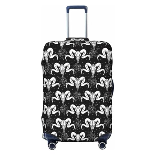 Skull With Polygonal Ornament Luggage Cover Washable Elasticated Luggage Covers For Suitcase Tsa Approved Stylish Dust And Scratch Resistant Luggage Case Protector For Kids And Adults