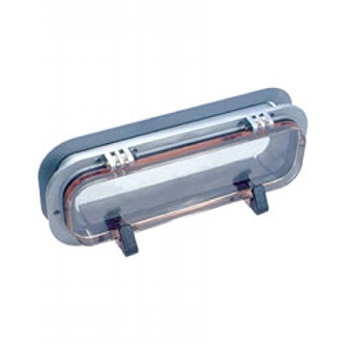 Beckson Self Drain Opening Ports, 4x14x1in wht portlight clr lens