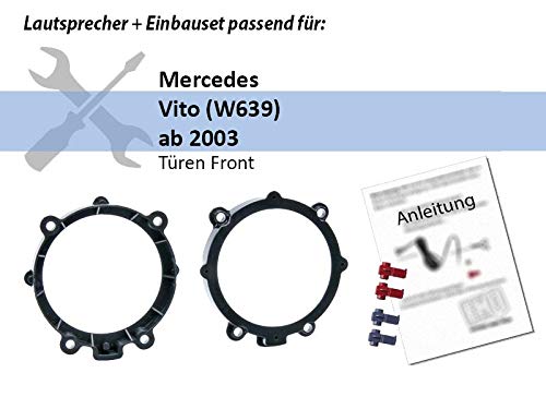 JVC CS-J520X Auto Lautsprecher Boxen 500 Watt 13 cm 2 Wege Koax passend für Mercedes Vito (W639) ab 2003 Türen Front – Bild 3