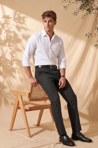 Image of Peter England Men Mid Rise Slim Work Utility Pants
