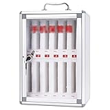 Phone Storage Cabinet Student Mobile Phone Management Box Transparent Mobile Phone Storage Box Mobile Phone Cabinet with Lock Can Hold 12~60 Mobile Phones (Color : Silver, Size : 12 bits)