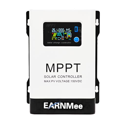 60A MPPT Solar Charge Controller, 18-150VDC PV Input, 12V/24V/48V Adjustable Output, Ideal for RV,...