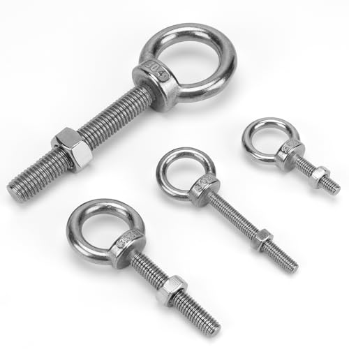 Pernos de ojo M8 con tuercas en acero inoxidable para reparar muebles y columpios 3