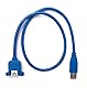 System-S USB 3.0 Kabel 60 cm Typ A Stecker zu Buchse Schraube Adapter in Blau