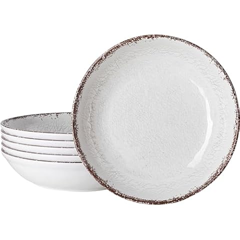 LEHAHA Rustic Melamine Pasta Bowls Set of 6 Cover