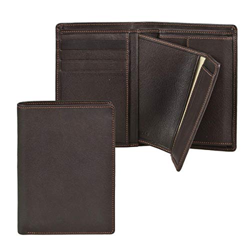 Preisvergleich Produktbild Sonnenleder Geldbörse Leder mit herausnehmbarem Ausweisetui Herren Damen Portemonnaie Geldbeutel RHEIN Mocca braun