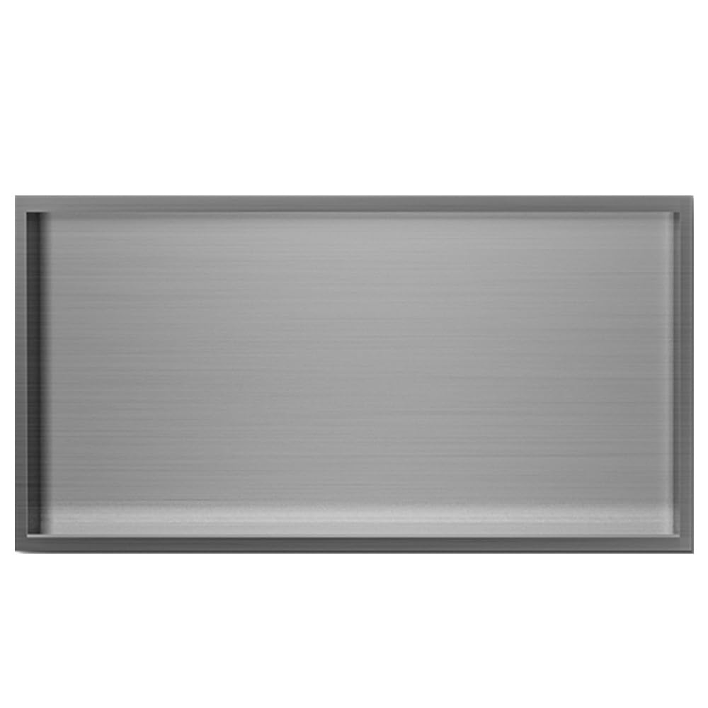Wodoodporny wpuszczany prysznic prostokątna półka łazienkowa matowy szary uchwyt na papier toaletowy idealny do przechowywania szamponów i mydła 70 x 28 x 1 cm stylowy nizer ścienny