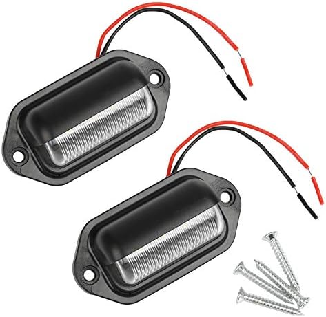 Thlevel 2PCS Car Number Plate Lights 6 SMD LED License Plate Lamp Step Courtesy Lights for 12V/24V Truck SUV Trailer Lorry