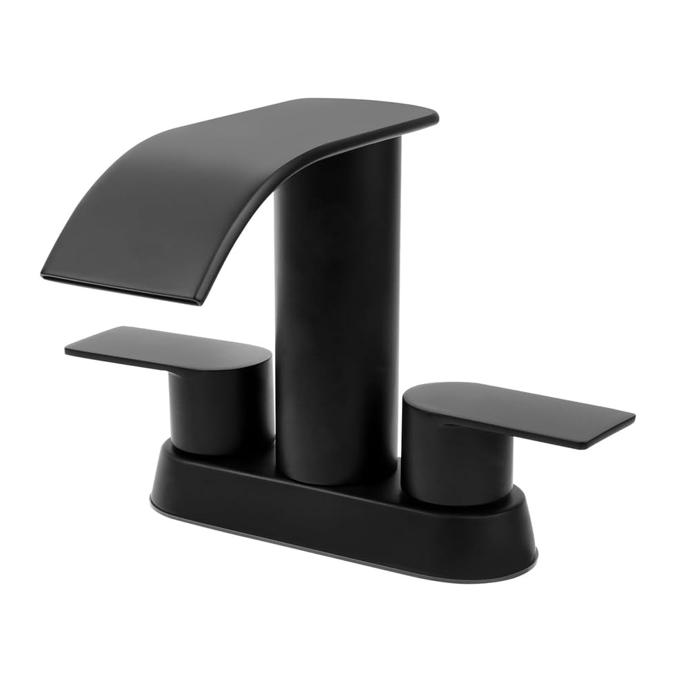Mitigeur cascade pour lavabo de salle de bain en acier inoxydable à 2 poignées