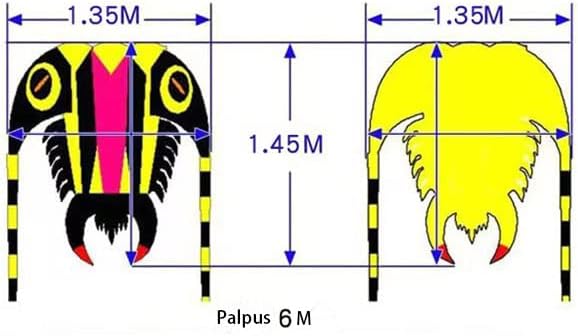 Miniatura 4 de Cometa trilobite azul de 21.5 ft² para adultos y niños, cometas inflables sólidas y suaves con colas largas