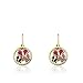 Little Miss Twin Stars Girls' "Charming Treats" 14k Gold-Plated Leverback Accented with Cut Out Enamel Butterflies Disc Drop Earrings