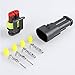 ZUOZE 10 Kit 2 Pin Connector, 20-16 AWG Waterproof Electrical Automotive Wire Connector, 1.5mm Series Terminals Male Female Car Connectors Plug Sets