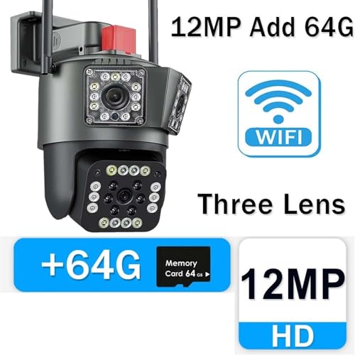 Caméra d'extérieur 6K 12mp trois objectifs protection de sécurité maison - 3