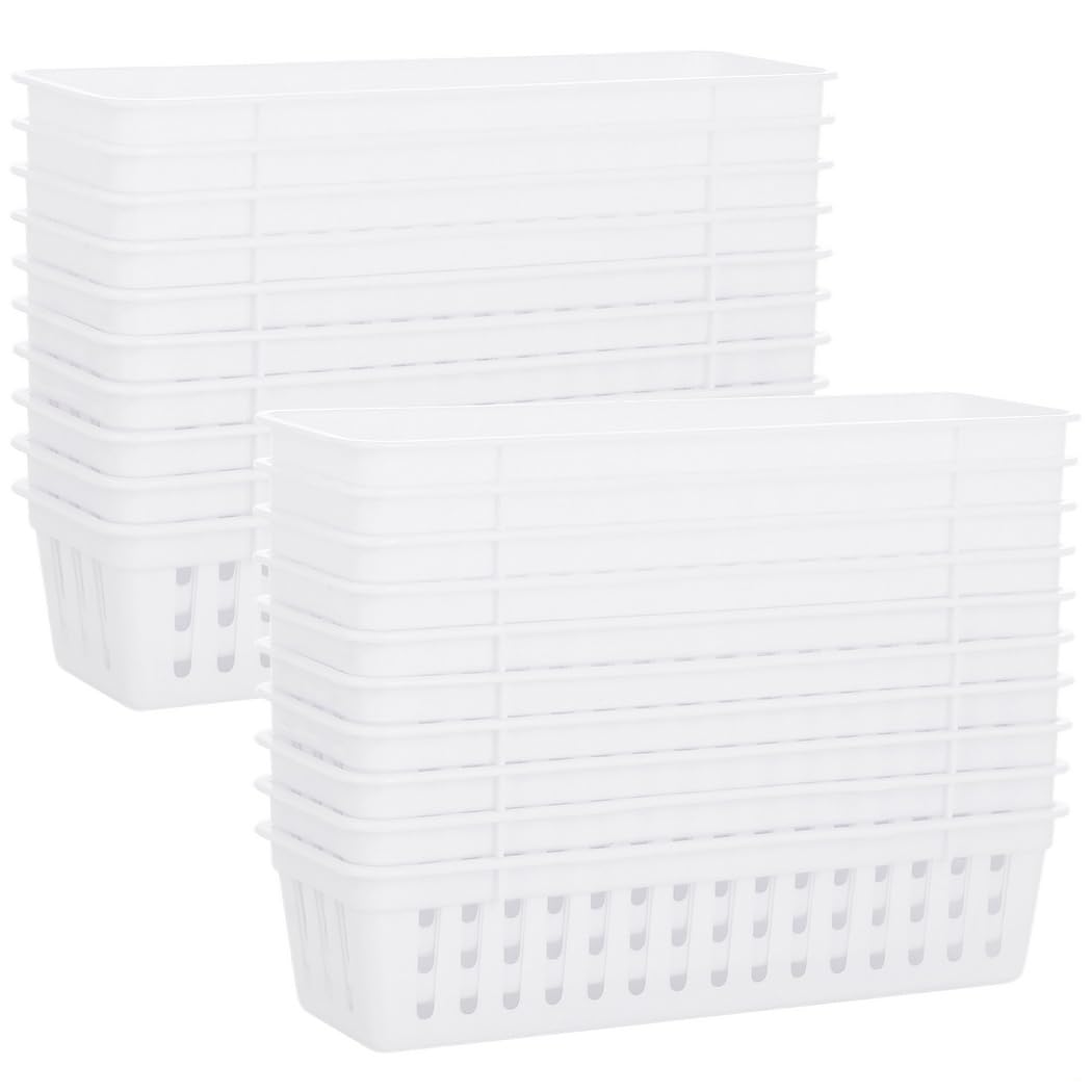 Cestini in plastica, 20 pezzi, per matite e penne, vassoi in polipropilene resistente, per scuola, ufficio, articoli per la casa, organizer per matite
