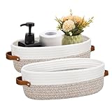 Cestas de almacenamiento para Encimera de baño, cesta de inodoro de cuerda de algodón para decoración de baño, cesta de...