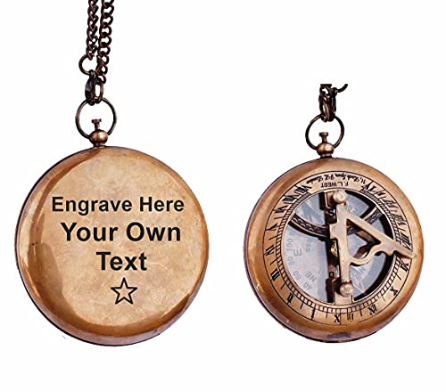 A S Handicrafts Personalized Engraved Brass Compass, Custom Engraved, Wedding Gift, Groomsmen Gift, Christmas, Baptism, Graduation, Boy Scouts, Nautical, Anniversary, Father\'s Day