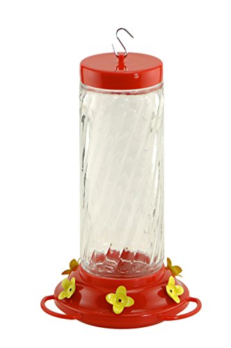 Audubon NA35227 Swirl Glass Hummingbird Feeder, 30-Ounce