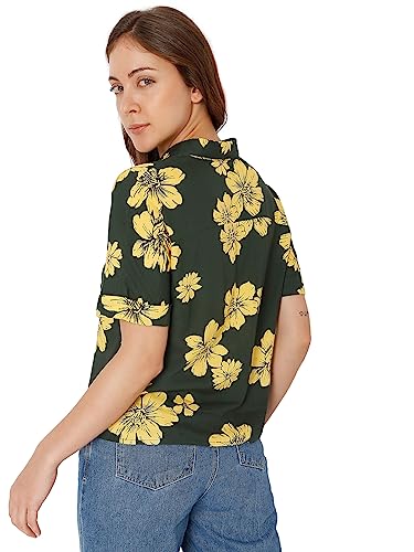 Image of VERO MODA Women's Polyester Regular Fit Collar Neck Shirt