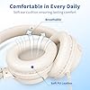 Headphones Wired with Microphone, Over Ear Foldable 3.5mm Plug in Headphones Corded with 4.9ft Tangle-Free Nylon Cord for Girls, Boys, Tablet, Laptop, MP3/4, School, Airplane Travel (Beige)