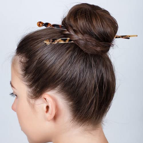 Oddier 12 Pieces Acetate Hair Sticks Vintage Hair Chopsticks, Tortoise Shell Hair Pin Leopard Print Hair Pins, Hair Styling Accessories For Women And Girls #TOP4