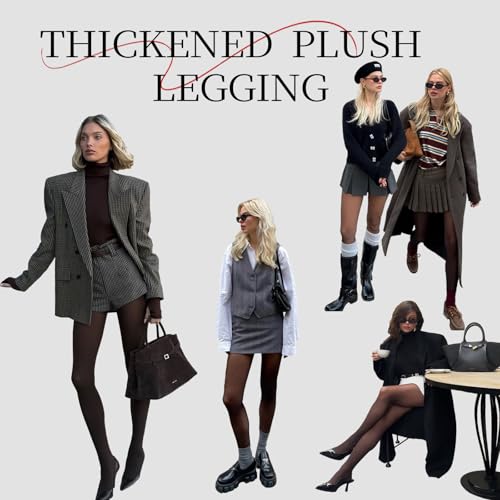 Image of Women's Fleece Lined Tights,Thicken for warmth Opaque Tights T-Crotch Fake sheer Strong Tights For Winter