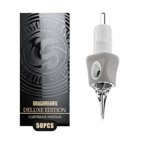 Image of Dragonhawk Glide Extra Smooth Tattoo Needles Cartridges, 50 Count, Designed for a Close, Smooth Hit Round Liner 0401RL