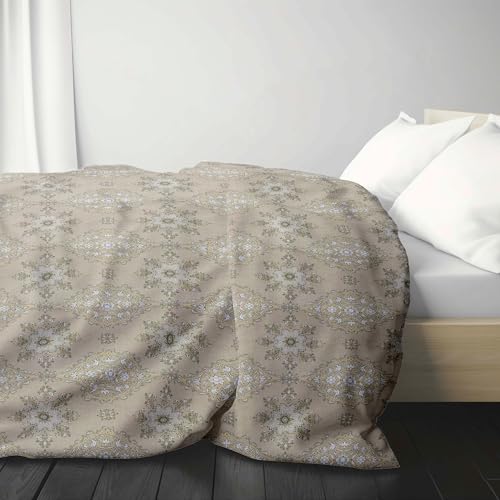 Image of LINENWALAS Premium Printed 100% Cotton Single Duvet Cover | Comforter Cover |Rajai Cover | Quilt Cover with Zipper Closure 60 x 90 Inches (Victorian Charm, Single Size)