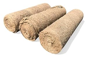 Image of Sandbaggy Jute Netting Roll - 225 ft Length by 4 ft Width - Stops Erosion On Slopes (3 Rolls)