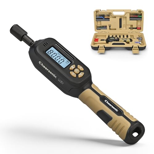 CHEERSONIC Digital Torque Screwdriver 1/4 Drive 2.66-70.81 inlb (0.3-8N.m) Inch Pound Torque Screwdriver Digital with Buzzer & LED Indicator 45 In 1 Gun Torque Screwdriver Set