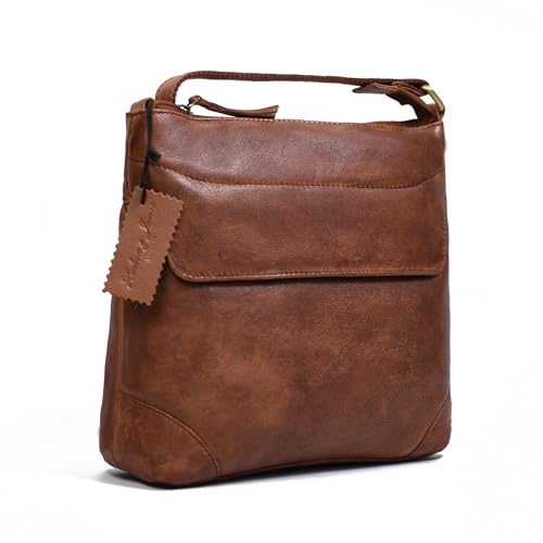 Sac à bandoulière en cuir véritable pour femme chic Hudson & James