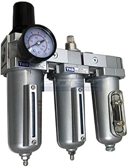 3 STAGE, HEAVY DUTY INDUSTRIAL GRADE FILTER REGULATOR COALESCING DESICCANT DRYER SYSTEM FOR COMPRESSED AIR LINES, METAL BOWLS, GREAT FOR PAINT SPRAY AND PLASMA CUTTER (1/2" NPT, MANUAL DRAIN)