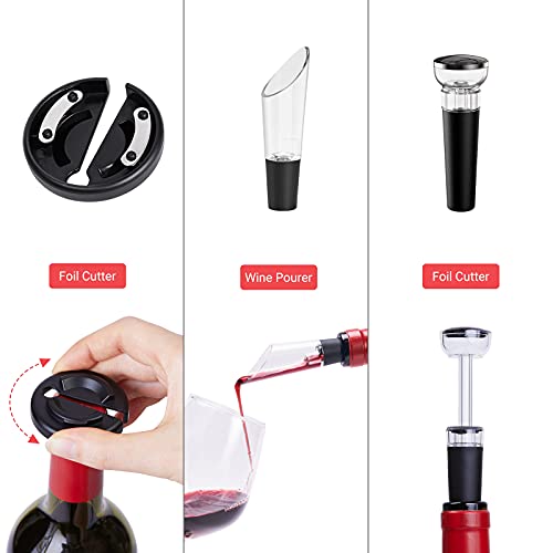 Yofri Wine Bottle Opener Set, Manual Corkscrew With Foil Cutter, Vacuum Stopper And Wine Aerator Pourer, Easy Wing Corkscrew, Same Mechanism As Electric One, Portable Waiter Corkscrew For Wine Lover #TOP4