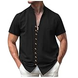 Chemisette Homme Manche Courte Chemise Homme Col Cassé Tee Shirt Noire Été Orange Western Lin Mao Vetement Ete Blanc Tenue Grande Taille 4XL Manches Courtes Solid Bleu Ciel 2XL Tea Fleurie