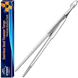 JETKONG 12.2 Inch Tweezer Style Tongs Stainless Steel Fine Tongs Heavy Duty Cooking Tweezers Tongs f