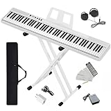 Longeye Piano Keyboard 88 Keys Compact Portable Digital Piano for Beginners with Semi-Weighted Full-