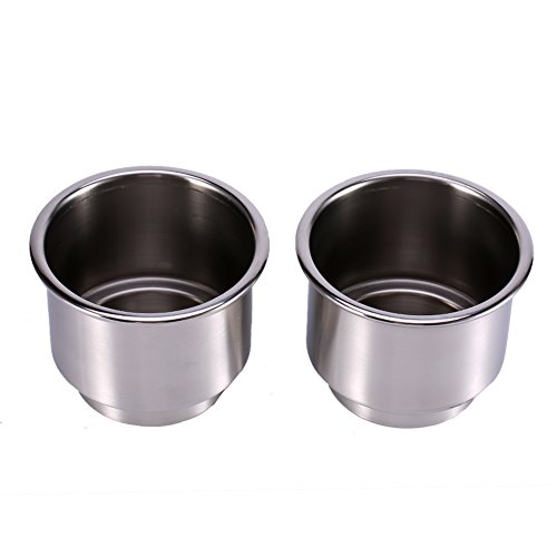 Portavasos para carro de acero inoxidable, 2 piezas miniatura 2