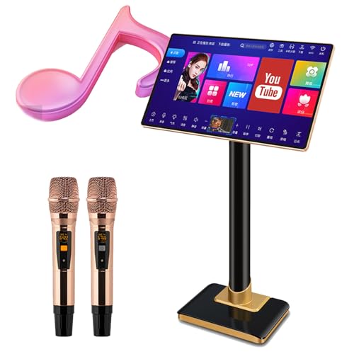 Macchina per karaoke con microfono wireless, touch screen, controllo, download di canzoni cloud, riverbero integrato
