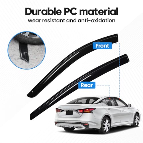 Image of Altima Rain Guard - Window Visors for Nissan Altima 2019-2025 2026, Out-Channel Side Window Rain Guards for Altima Accessories, 4PCS, Black, Car Accessories
