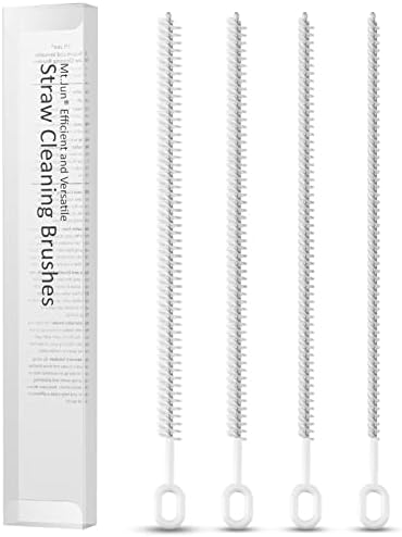 Mt.Jun Heavy-Duty Straw Cleaning Brush Set, 4-Pack, 10 Inches, Multi-Diameter & Grip Handle, Easily & Thoroughly Clean Various Straws