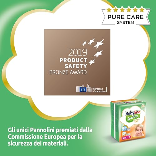 Babylino Sensitive Cotton Soft, Pannolini Taglia 5, Junior (11-16kg), 132 Unità - 5