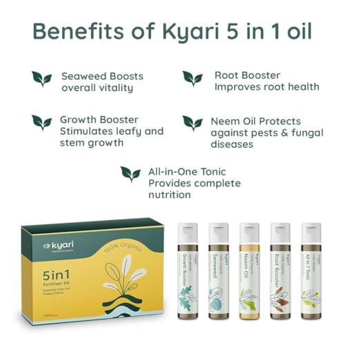 Image of KYARI 5-in-1 Ready-to-Use Plant Care Spray Kit | 5 x 500 ml - Growth Booster, Seaweed Spray, Root Booster, Neem Oil & All-in-One Plant Tonic | Fertilizer & Pest Care for Indoor & Outdoor Plants