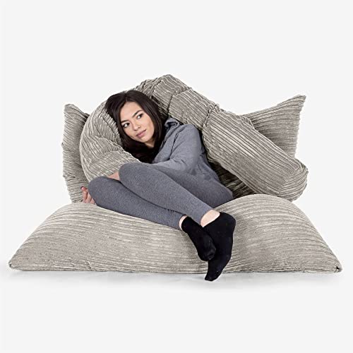 Lounge Pug, Riesen Sitzsack XXL, Sitzkissen, Cord Nerzfarben – Bild 4