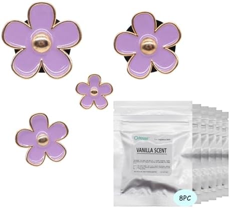 4pcs flower air vent clips with 32pcs vanilla Refill tablets image 4