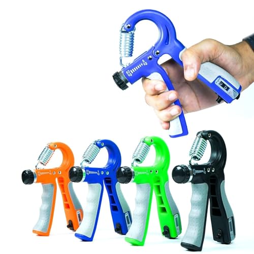 Image of Hand Grip Strength Trainer, Hand Grip Strengthener with Counter, Adjustable Resistance 5 to 60 kg, Non-Slip Gripper, Perfect for Athletes & Hand Exercising (Black)