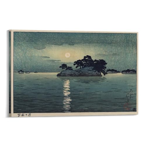 川瀬巴水 日本の浮世絵画家、版画ポスター (138) 部屋飾り キャンバスウォール 壁の絵 壁掛け ホームアートワーク12x18inch(30x45cm)