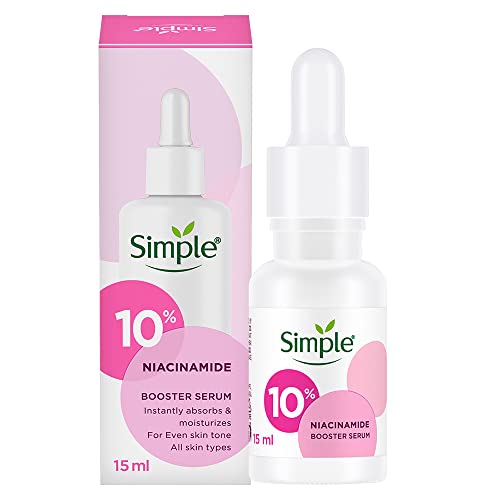 Simple Booster Serum 10% Niacinamide Provides Even Skin Tone & Hydration, Light Weight, Paraben Free, No Perfume, No Alcohol, Biodegradable, 15 ml